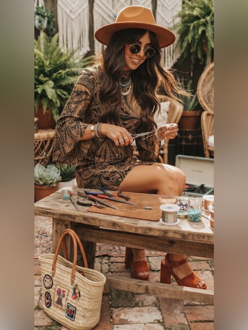 Paisley Bell Sleeve Dress